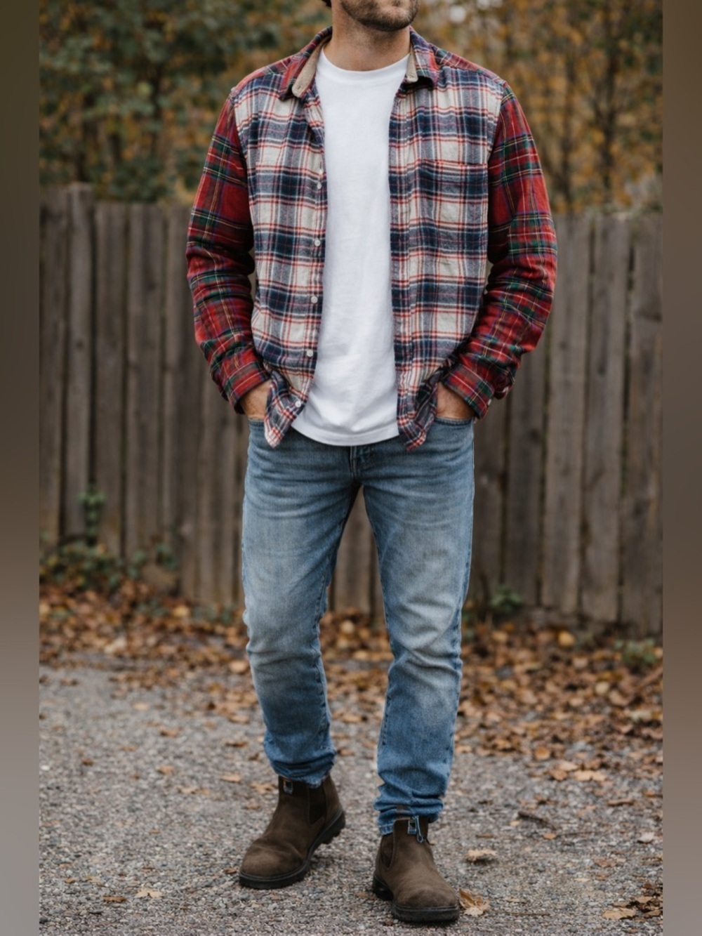 American Eagle Mens Flannel Shirt Plaid Button Up Cord Trim M Gorpcore Fall